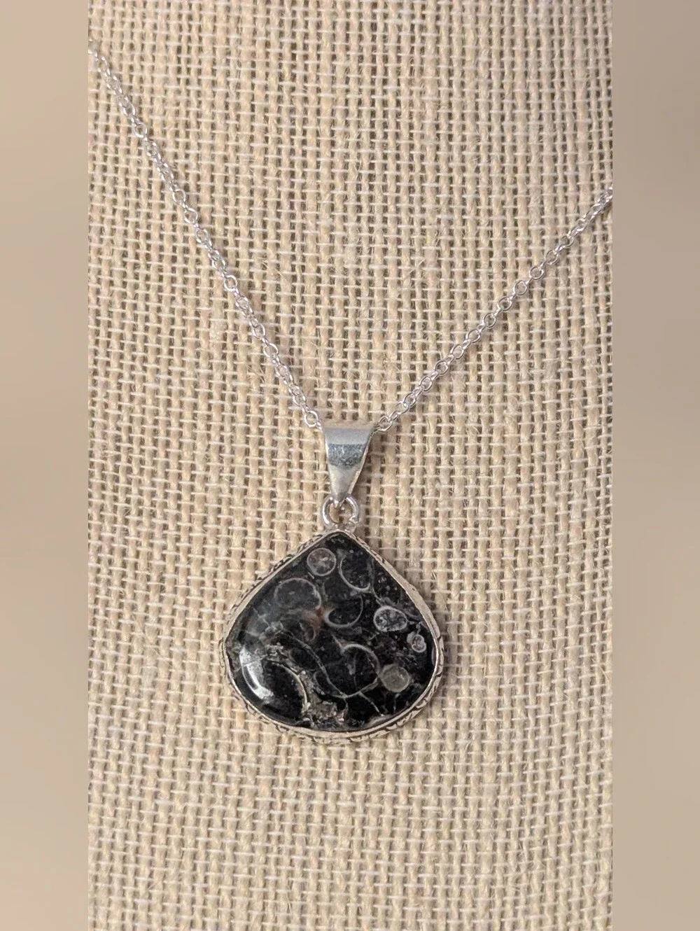 Turritella Fossil Agate Sterling Silver Pendant P052926-03